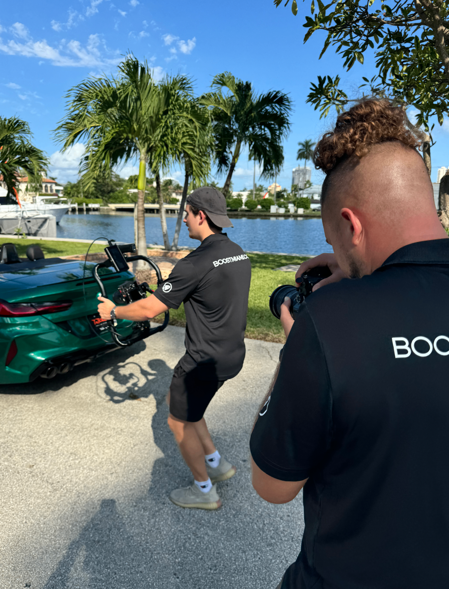 Waterfront rolling shots in Miami