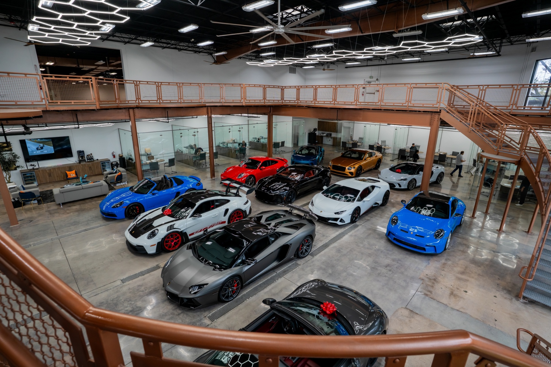 Exotic showroom β overhead view